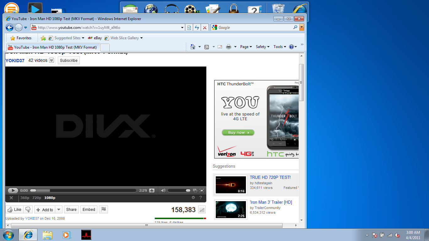 Dell Mini 1012: 1080p crashes on IE8