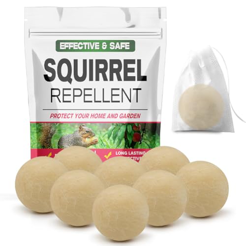 Audqqm Squirrel Repellent Outdoor, Chipmunk Repellent, Squirrel Repellent for Garden & Yard, Attic Squirrel Deterrent, Keep Chipmunk Away, Get Rid of Squirrels for Tree, Bird Feeders, Plant-8p