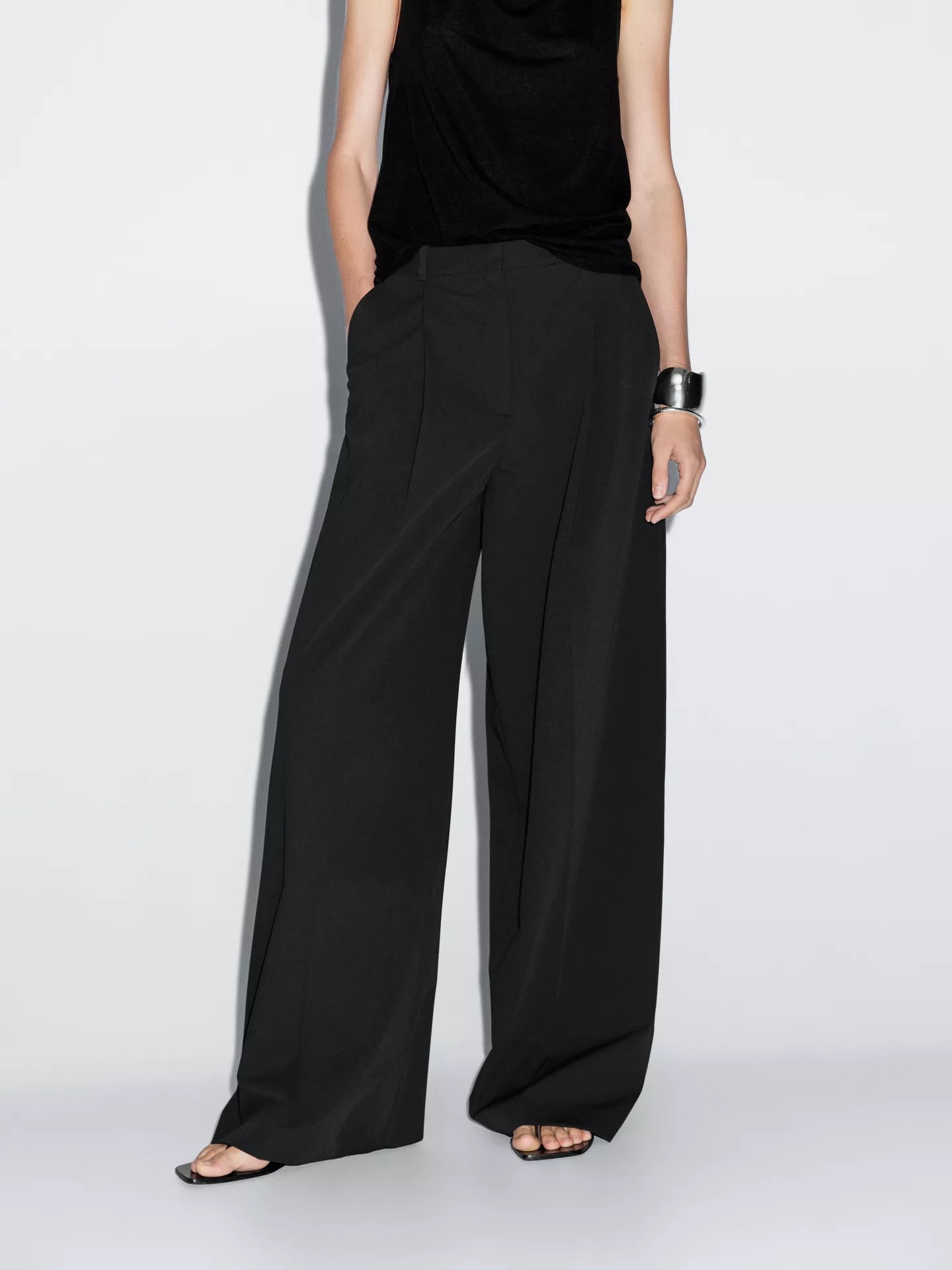 Massimo Dutti, Darted Wide-Leg Trousers