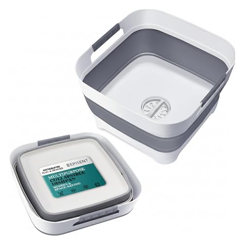 Episent 10l Collapsible Washing Up Bowl With Plug Drainer, Portable