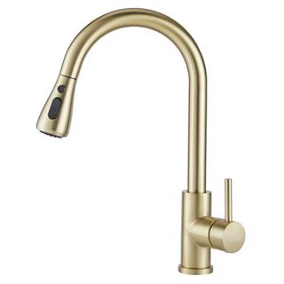 brass pulldown kitchen tap