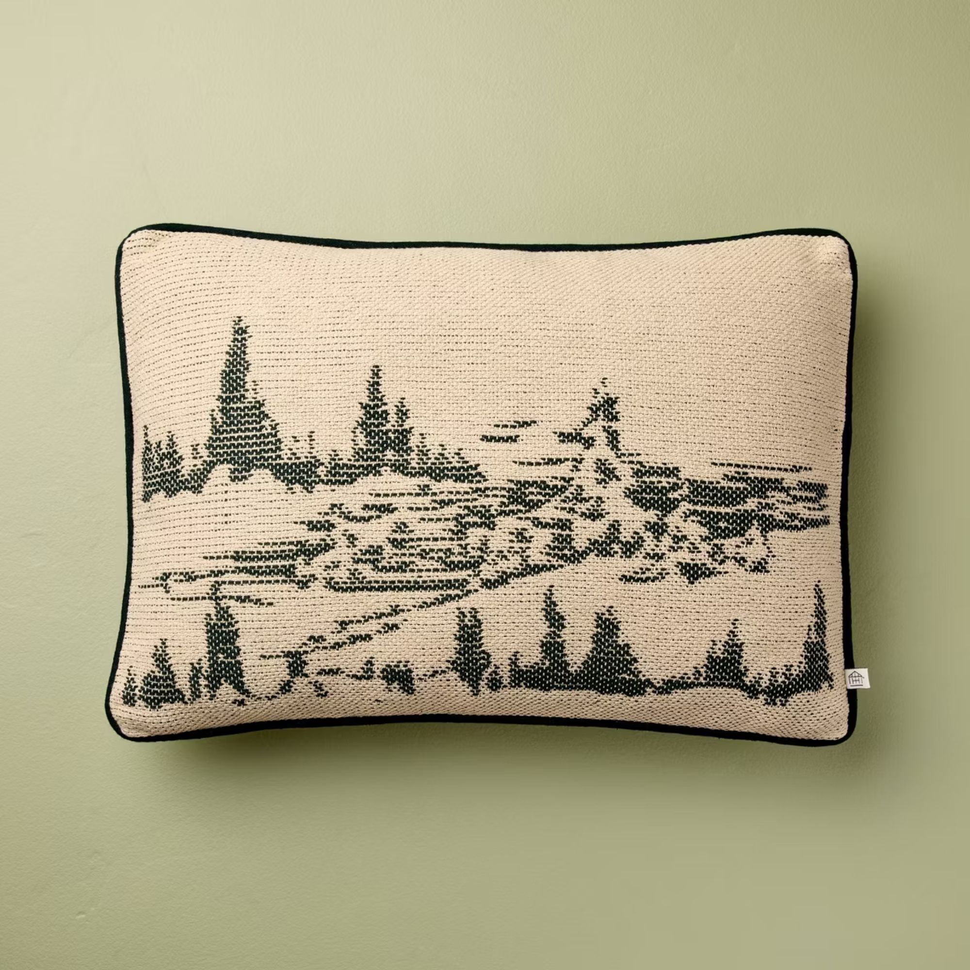 14&quot;x20&quot; Snowy Icon Lumbar Pillow Cream - Hearth &amp;amp; Hand&amp;trade; with Magnolia