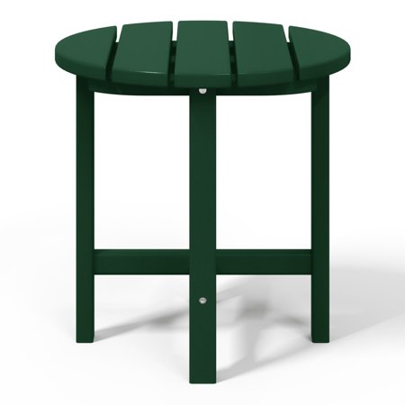 Westintrends Malibu Outdoor Side Table – All-Weather Poly Lumber Adirondack Round Patio End Table, Dark Green