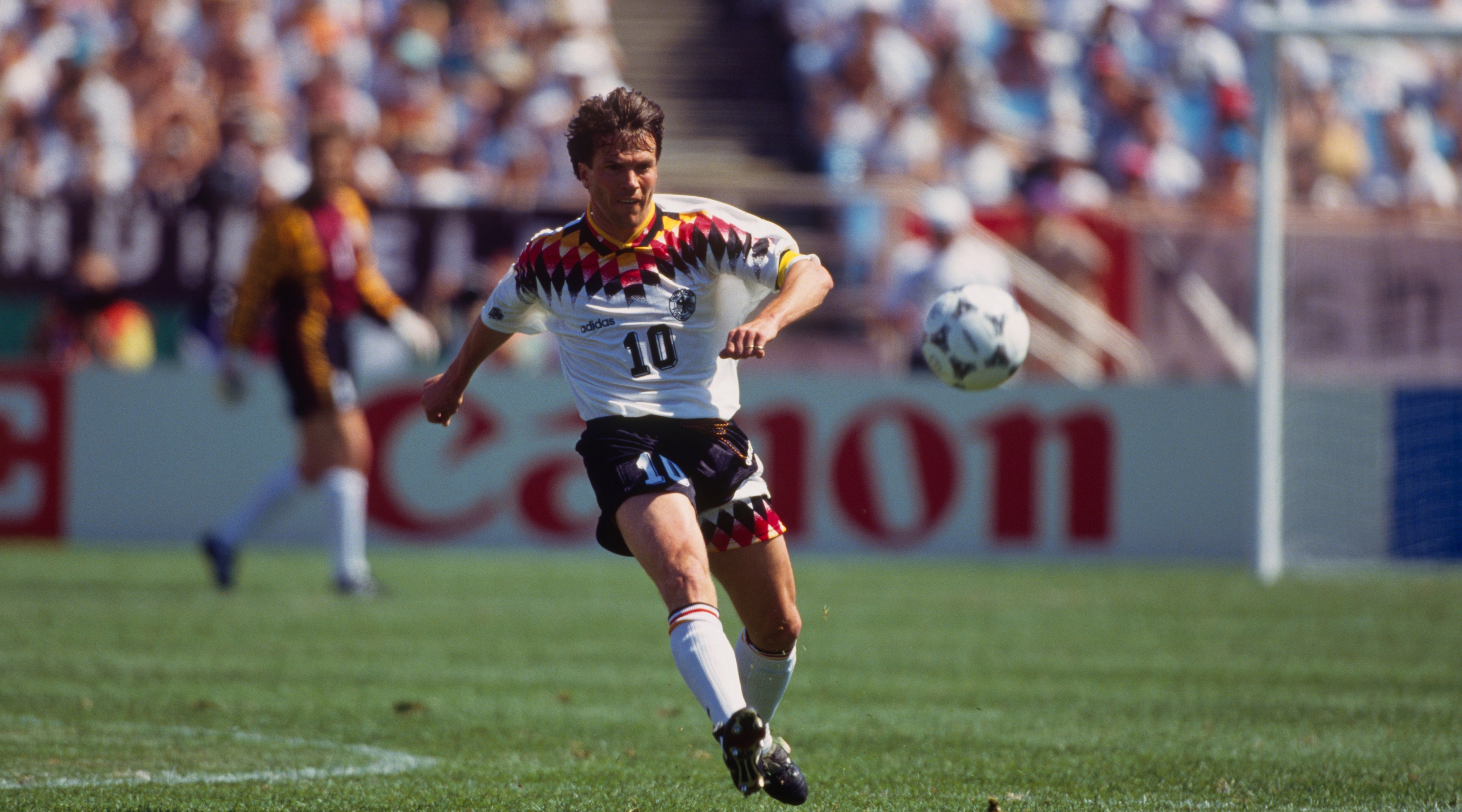 Lothar Matthaus (Germany) in action during a first round match of the 1994 FIFA World Cup against Spain (1-1). (Photo by Christian Liewig/TempSport/Corbis via Getty Images)