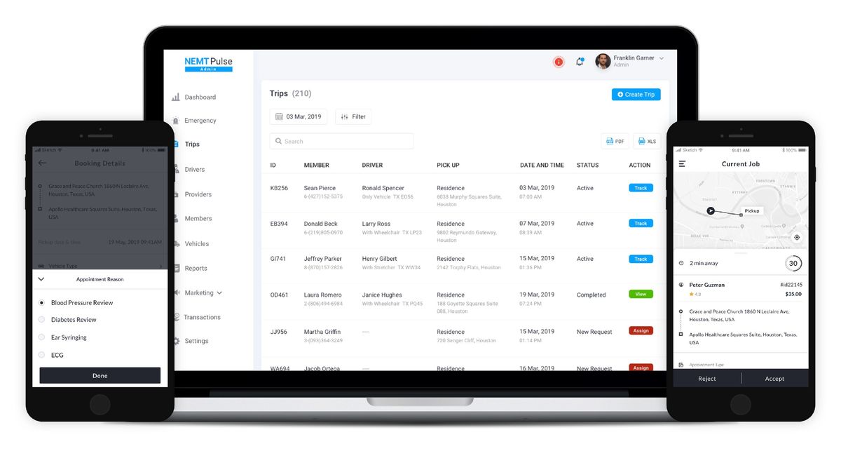 NEMT Pulse dashboard