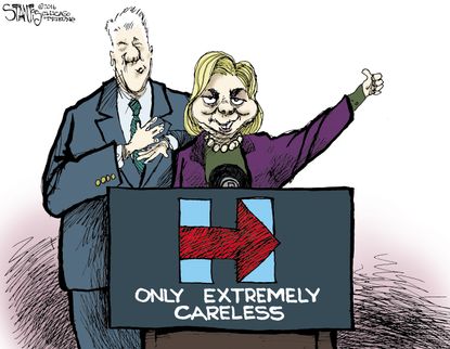 Political cartoon U.S. Clintons careless