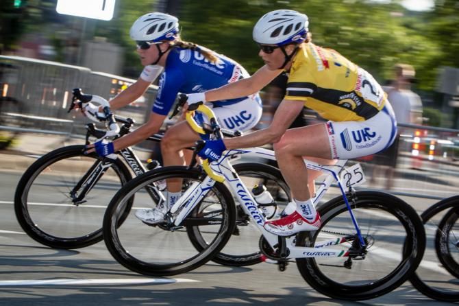 Alison Powers (UnitedHealthcare) holds onto the yellow jersey for another day.