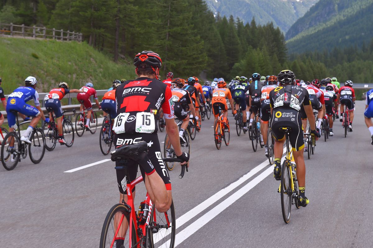 BMC's Martin Elmiger stretches his legs out
