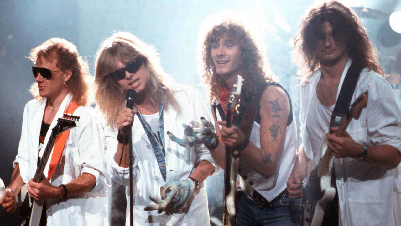 Helloween performing onstage in 1988