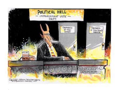 Political Cartoon U.S. Trump impeachment