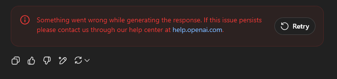 Screenshot of ChatGPT error shown during OpenAI outage of June 10, 2025.