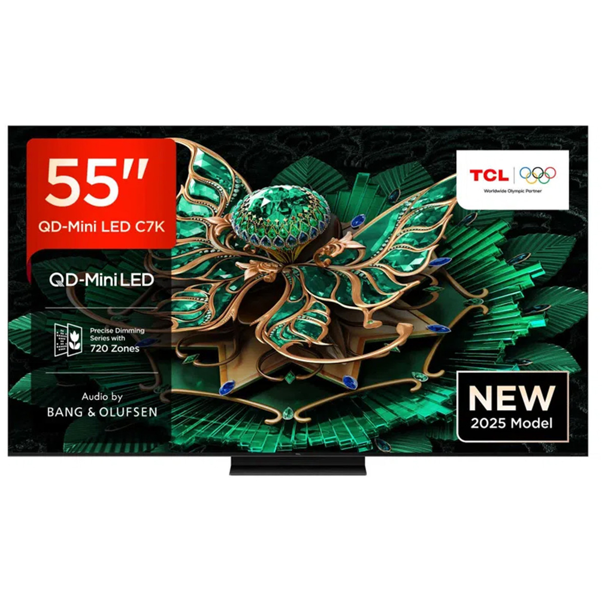 The 55-inch TCL C7K pictured against a white background