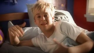 Aaron Carter in music video for "That's How I Beat Shaq"