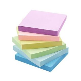 Stack of rainbow pastel sticky notes