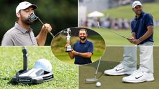 An array of Scottie Scheffler pictures with his putter