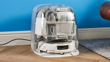 DJI Romo P in use on a hard wood floor