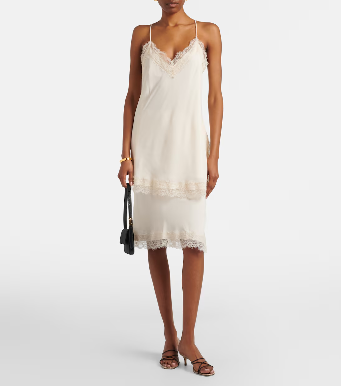 R&amp;oacute;he, Lace-trimmed satin slip skirt