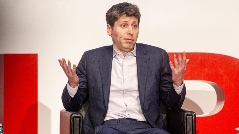 OpenAI CEO Sam Altman throws up his hands.