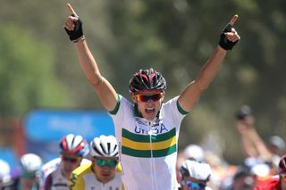 Steele von Hoff celebrates his Tour Down Under stage win