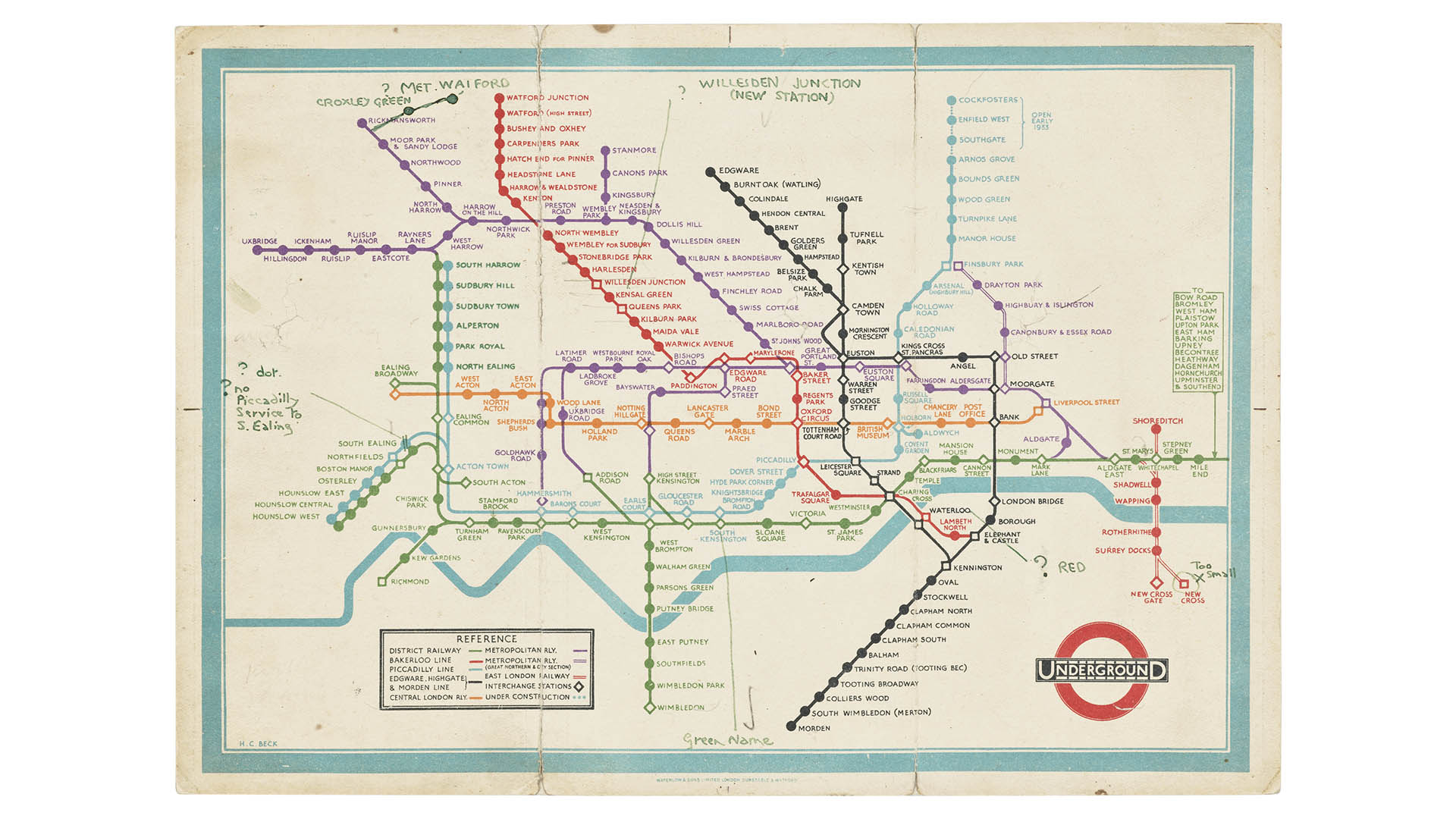 A Harry Beck tube map. 