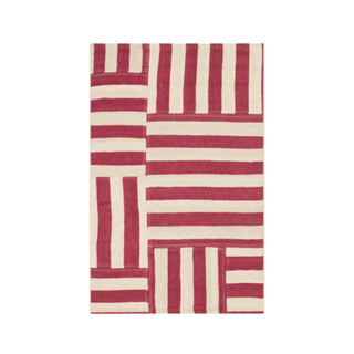 Ralph Lauren Canyon Stripe Patch Hand Woven, Wool Pile, Rouge Area Rug