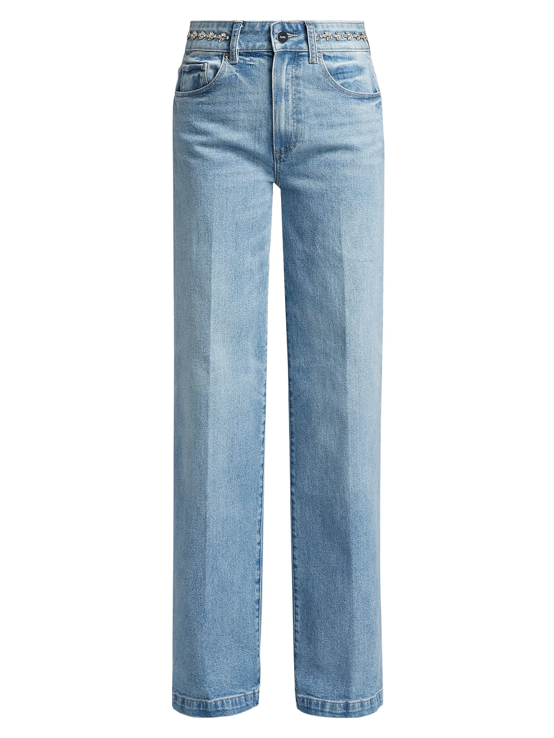 Paige, Sasha Embellished Straight-Leg Jeans