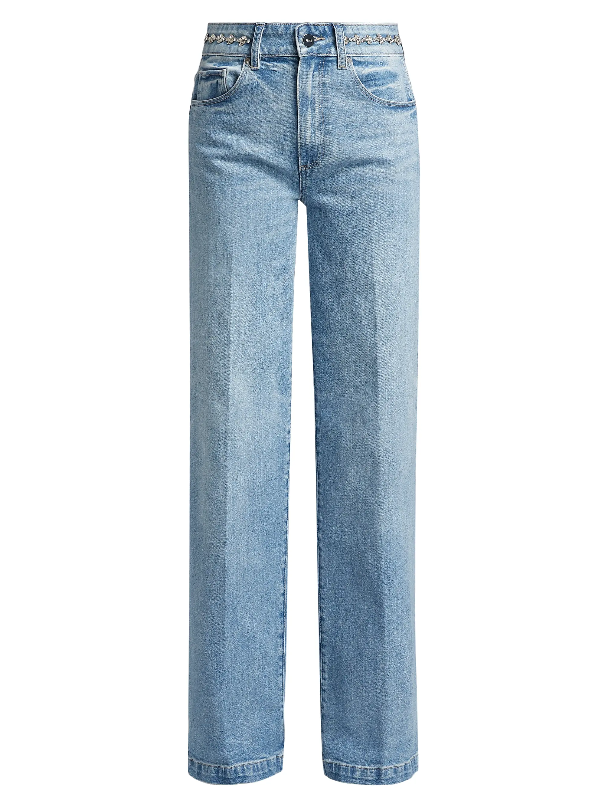 Paige, Sasha Embellished Straight-Leg Jeans
