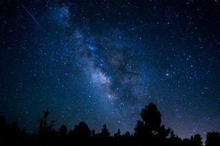 Astrophotographer Eric Bender sent in a photo of 3 Perseid meteors and the Milky Way, shot near Payson, AZ. Photo submitted August 9, 2013.