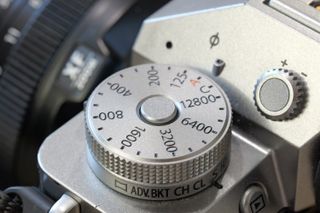 Close up of a camera dial