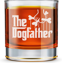 The Dogfather – Etched 10.25 Whiskey Rocks Glass