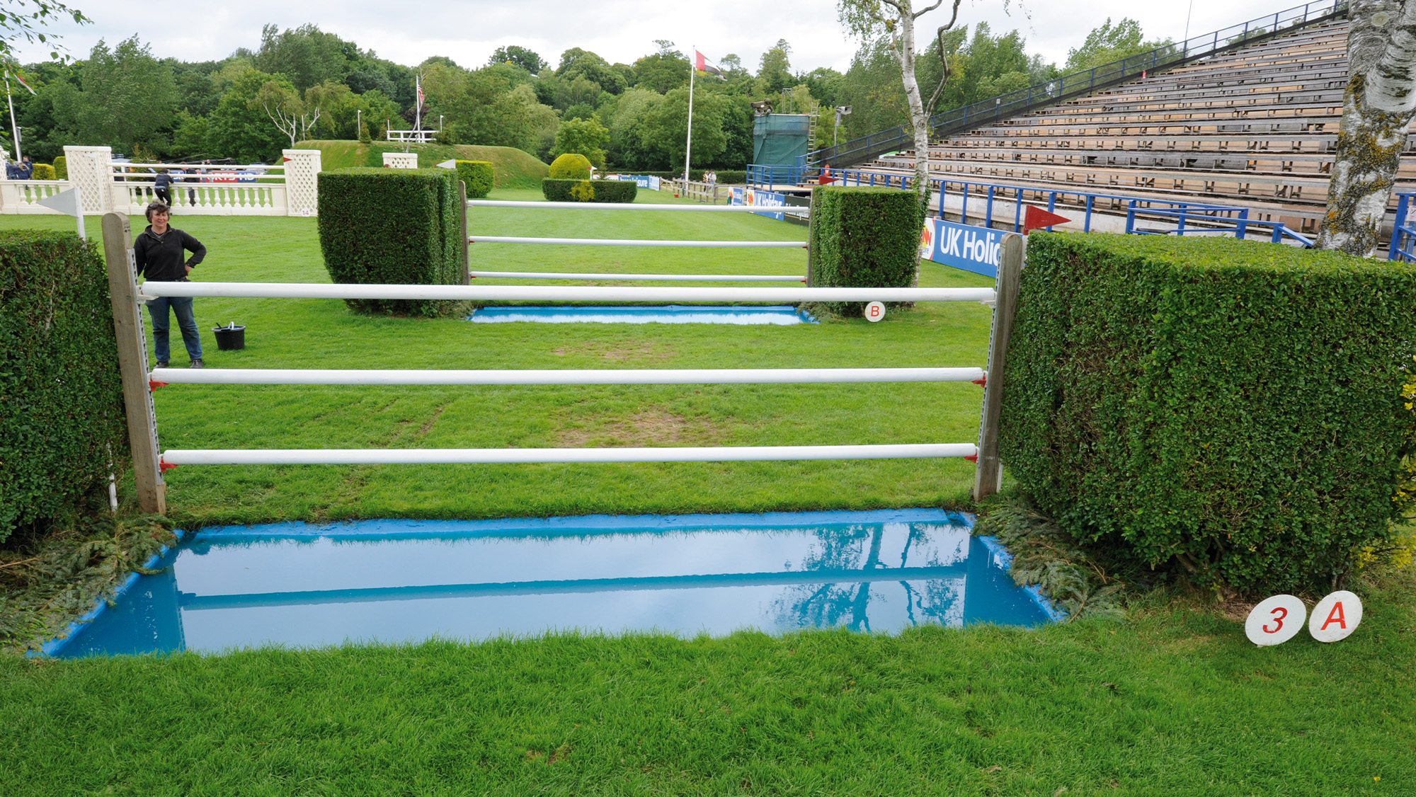 Double of water ditches with white rails