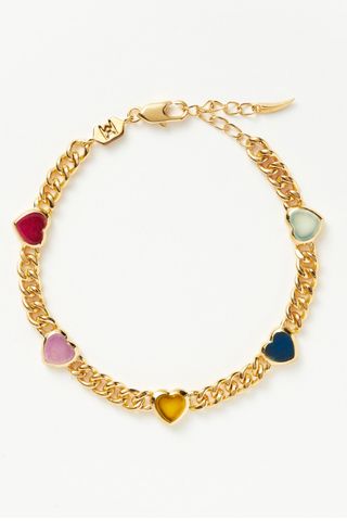 Missoma Jelly Heart Gemstone Charm Bracelet