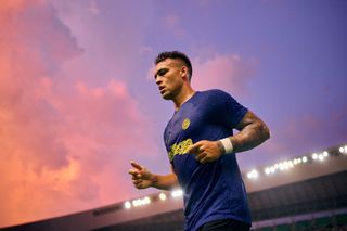 Chelsea target Lautaro Martinez of FC Internazionale prior to the pre-season friendly match between FC Internazionale and Al-Nassr at Yanmar Stadium Nagai on July 27, 2023 in Osaka, Japan.