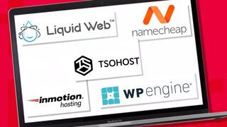 Best managed web hosting: Top five logos o a laptop screen