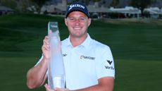 Sepp Straka with The American Express trophy