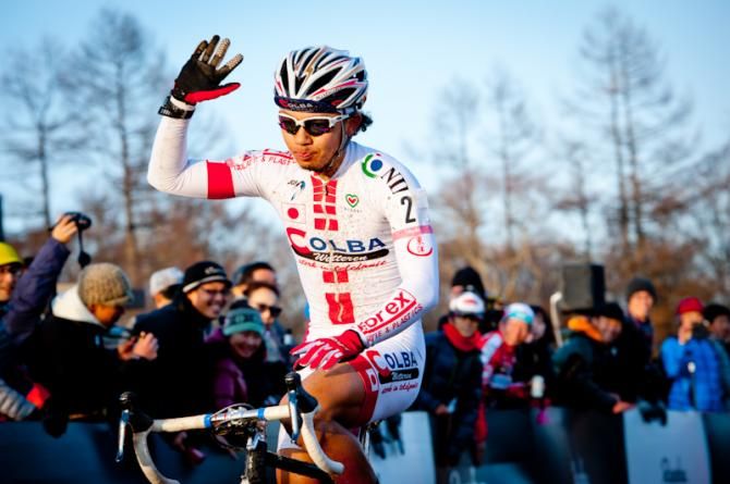 Japanese national cyclo-cross champion Yu Takenouchi (Colba-Superano Ham) won the opening day at Nobeyama Cyclo-cross