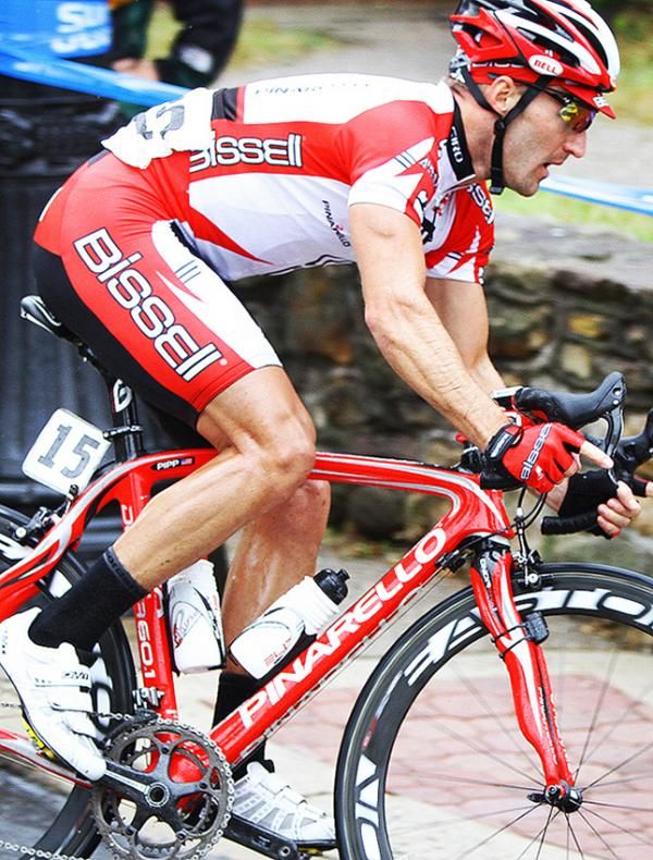 Frank Pipp (Bissell Pro Cycling Team) holds his own on the downhill.