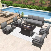 Halmuz 7-Seat Aluminum Patio Conversation Set