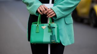 prada galleria bag in green