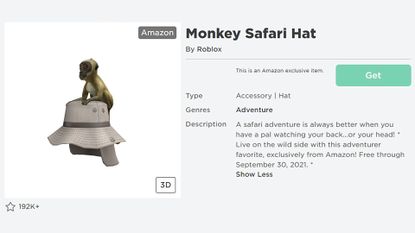 Roblox Monkey Safari Hat how to get