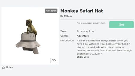 Roblox Monkey Safari Hat how to get