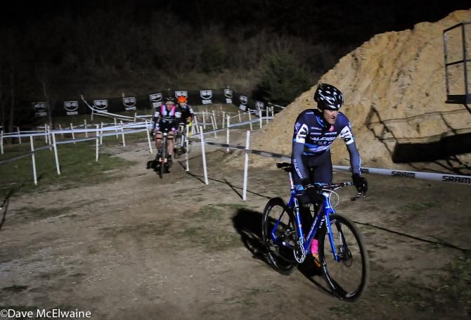 Ben Berden (Raleigh Clement) leading Jeremy Powers and Jeremy Durrin into the flyover