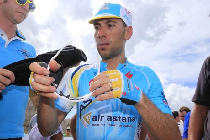 Vincenzo Nibali (Astana) at the finish