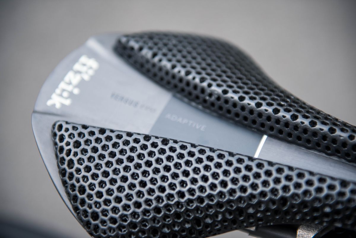 A close up of the Fizik saddle on Michal Kwiatkowski's Pinarello Dogma F