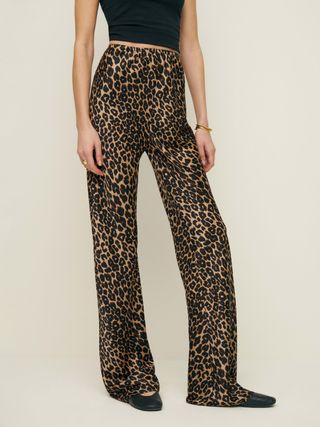 Gale Satin Mid Rise Bias Pant