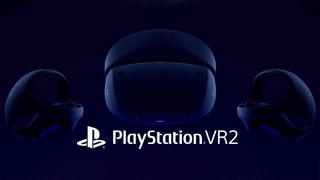 PlayStation VR2 headset and controllers with product logo
