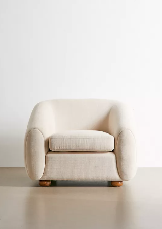 White arm chair.