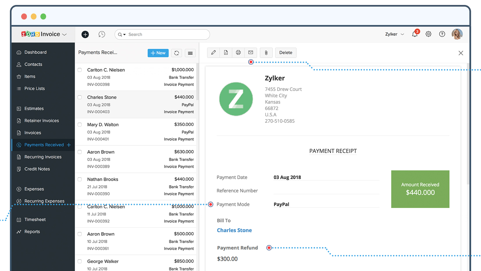 zoho invoicing