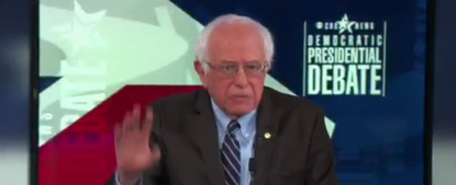 Bernie Sanders speaks at the second Democratic debate.