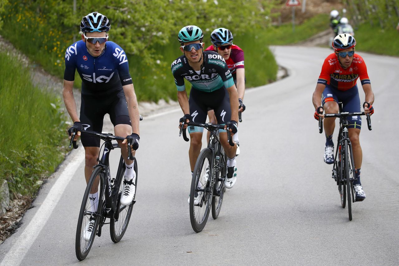 The four strongest on the final climb